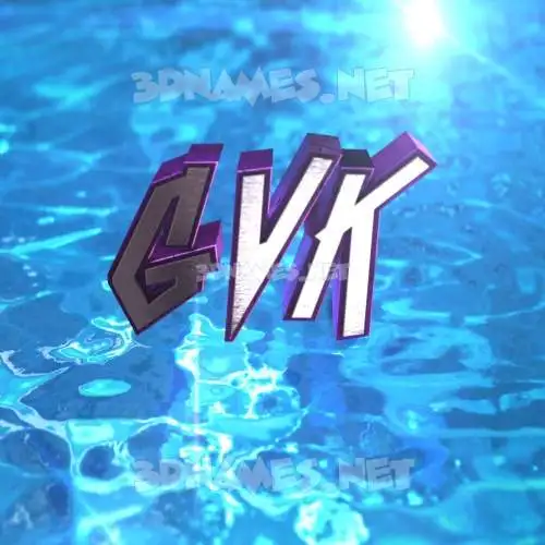 gvk in Water 2015 style - 3D name wallpaper gvk in Water 2015 style - 3D name wallpaper