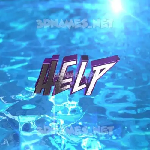 help in Water 2015 style - 3D name wallpaper