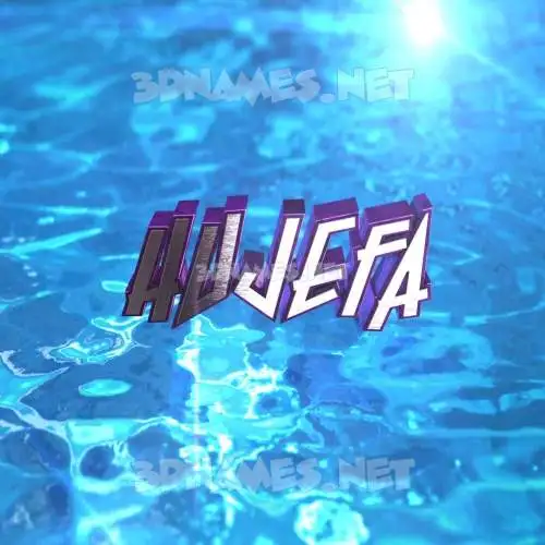 hujefa in Water 2015 style - 3D name wallpaper
