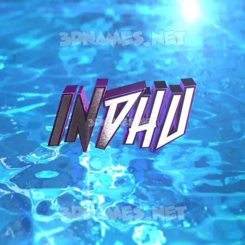 indhu in Water 2015 style - 3D name wallpaper
