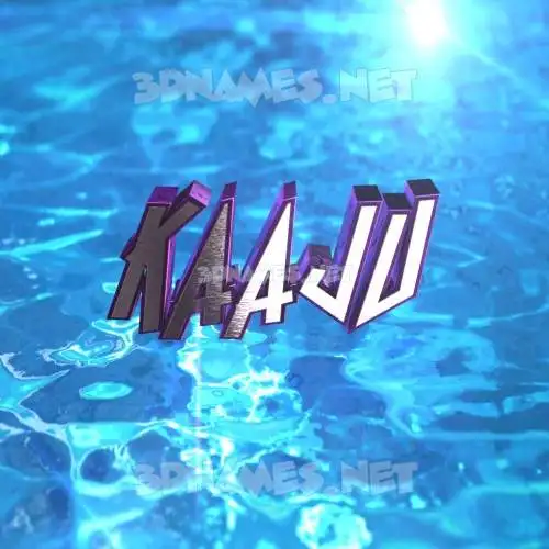 kaaju in Water 2015 style - 3D name wallpaper