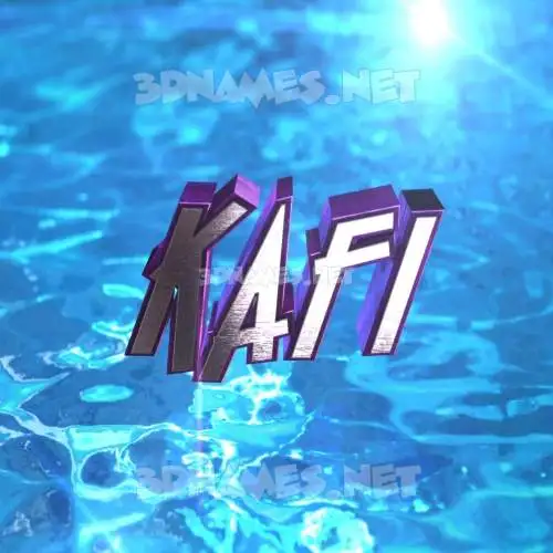 kafi in Water 2015 style - 3D name wallpaper