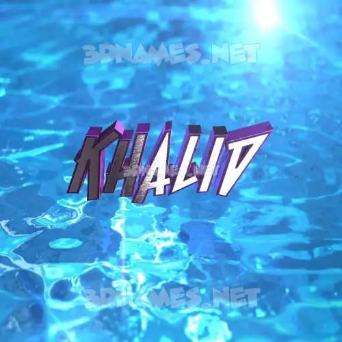 khalid in Water 2015 style - 3D name wallpaper khalid in Water 2015 style - 3D name wallpaper