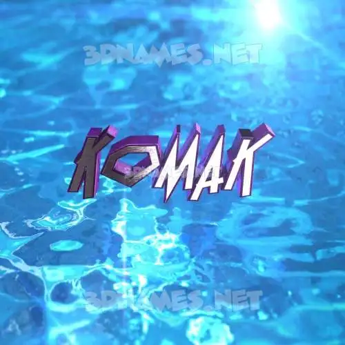 komak in Water 2015 style - 3D name wallpaper
