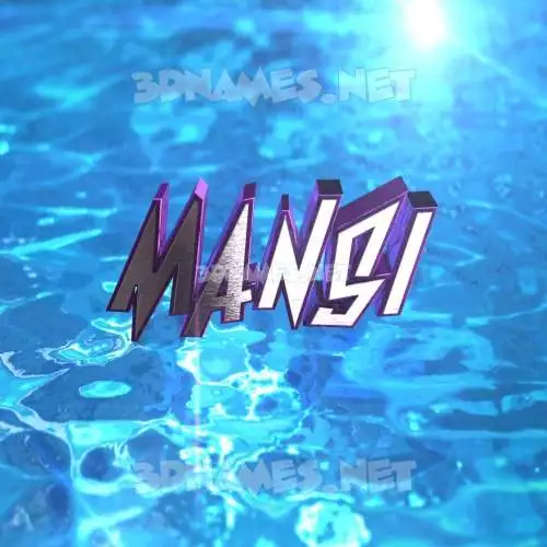 mansi in Water 2015 style - 3D name wallpaper