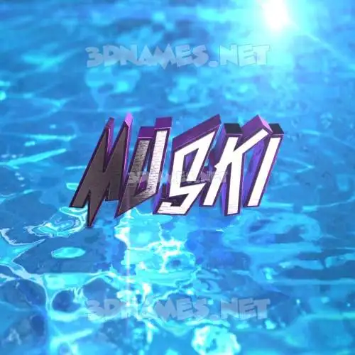 muski in Water 2015 style - 3D name wallpaper muski in Water 2015 style - 3D name wallpaper