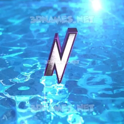 n in Water 2015 style - 3D name wallpaper