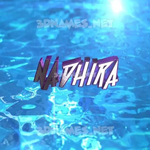 nadhira in Water 2015 style - 3D name wallpaper