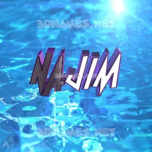 najim in Water 2015 style - 3D name wallpaper