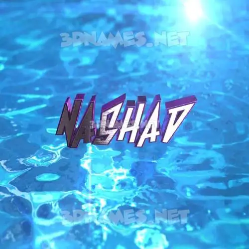 nashad in Water 2015 style - 3D name wallpaper