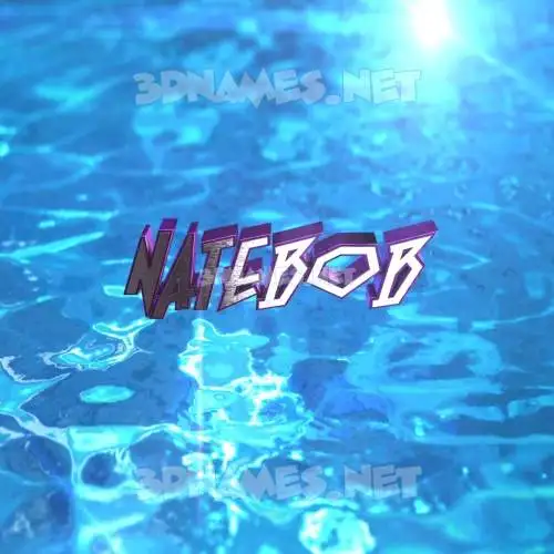 natebob in Water 2015 style - 3D name wallpaper