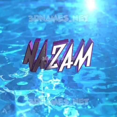 nazam in Water 2015 style - 3D name wallpaper
