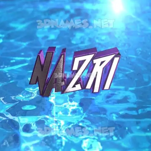 nazri in Water 2015 style - 3D name wallpaper