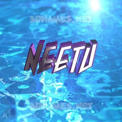 neetu in Water 2015 style - 3D name wallpaper