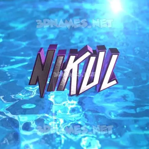 nikul in Water 2015 style - 3D name wallpaper