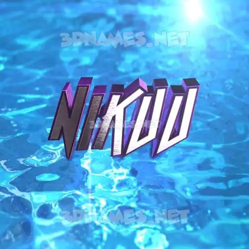 nikuu in Water 2015 style - 3D name wallpaper