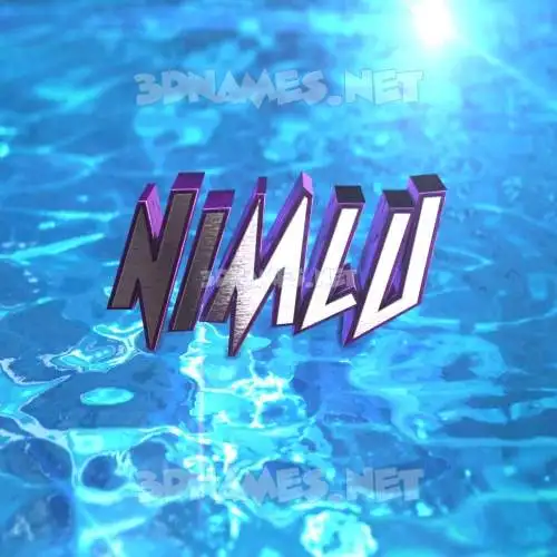 nimlu in Water 2015 style - 3D name wallpaper