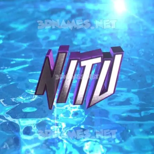 nitu in Water 2015 style - 3D name wallpaper