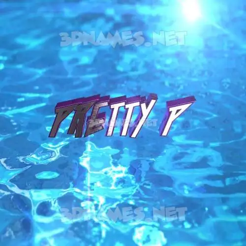 pretty p in Water 2015 style - 3D name wallpaper