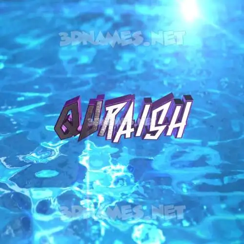 quraish in Water 2015 style - 3D name wallpaper quraish in Water 2015 style - 3D name wallpaper