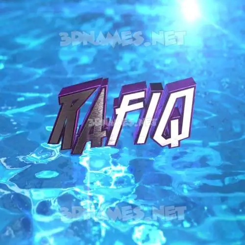 rafiq in Water 2015 style - 3D name wallpaper