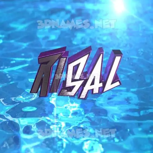 risal in Water 2015 style - 3D name wallpaper