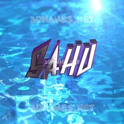 sahu in Water 2015 style - 3D name wallpaper