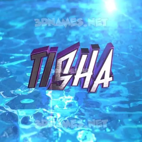 tisha in Water 2015 style - 3D name wallpaper