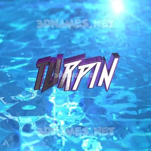 turpin in Water 2015 style - 3D name wallpaper
