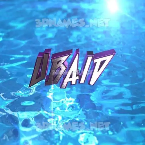 ubaid in Water 2015 style - 3D name wallpaper