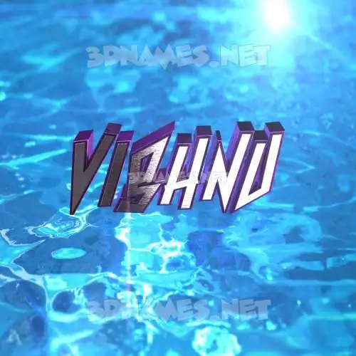 vishnu in Water 2015 style - 3D name wallpaper