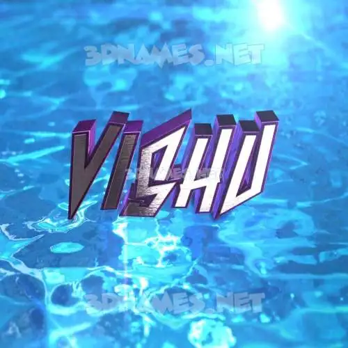 vishu in Water 2015 style - 3D name wallpaper