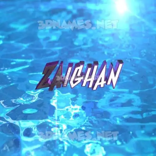 zaighan in Water 2015 style - 3D name wallpaper zaighan in Water 2015 style - 3D name wallpaper