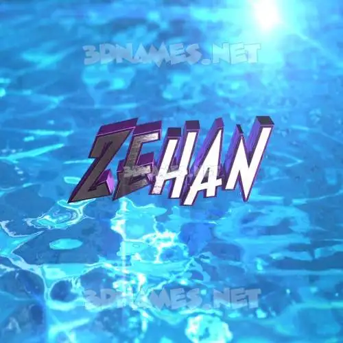zehan in Water 2015 style - 3D name wallpaper