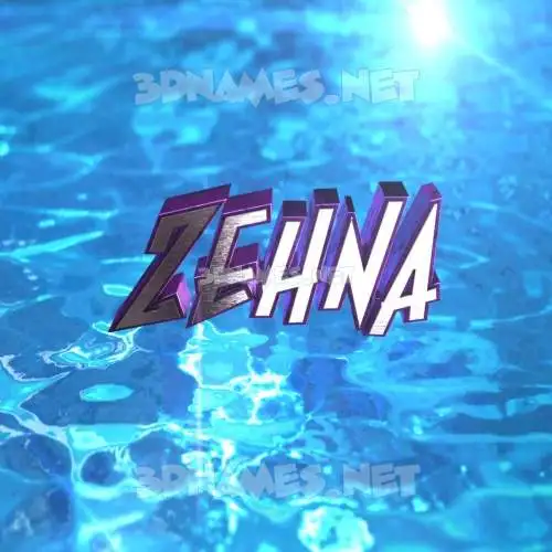 zehna in Water 2015 style - 3D name wallpaper zehna in Water 2015 style - 3D name wallpaper