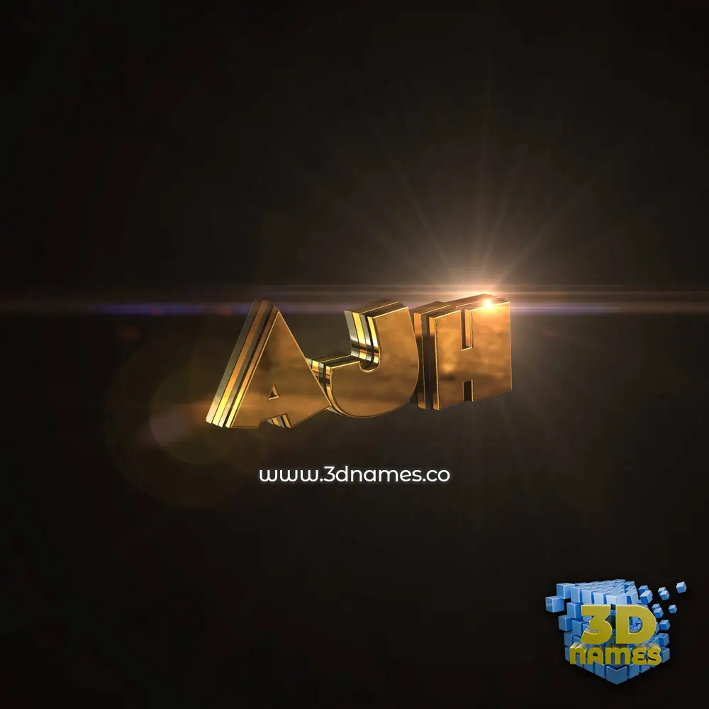 ajh in Golden Sparkle style - 3D name wallpaper