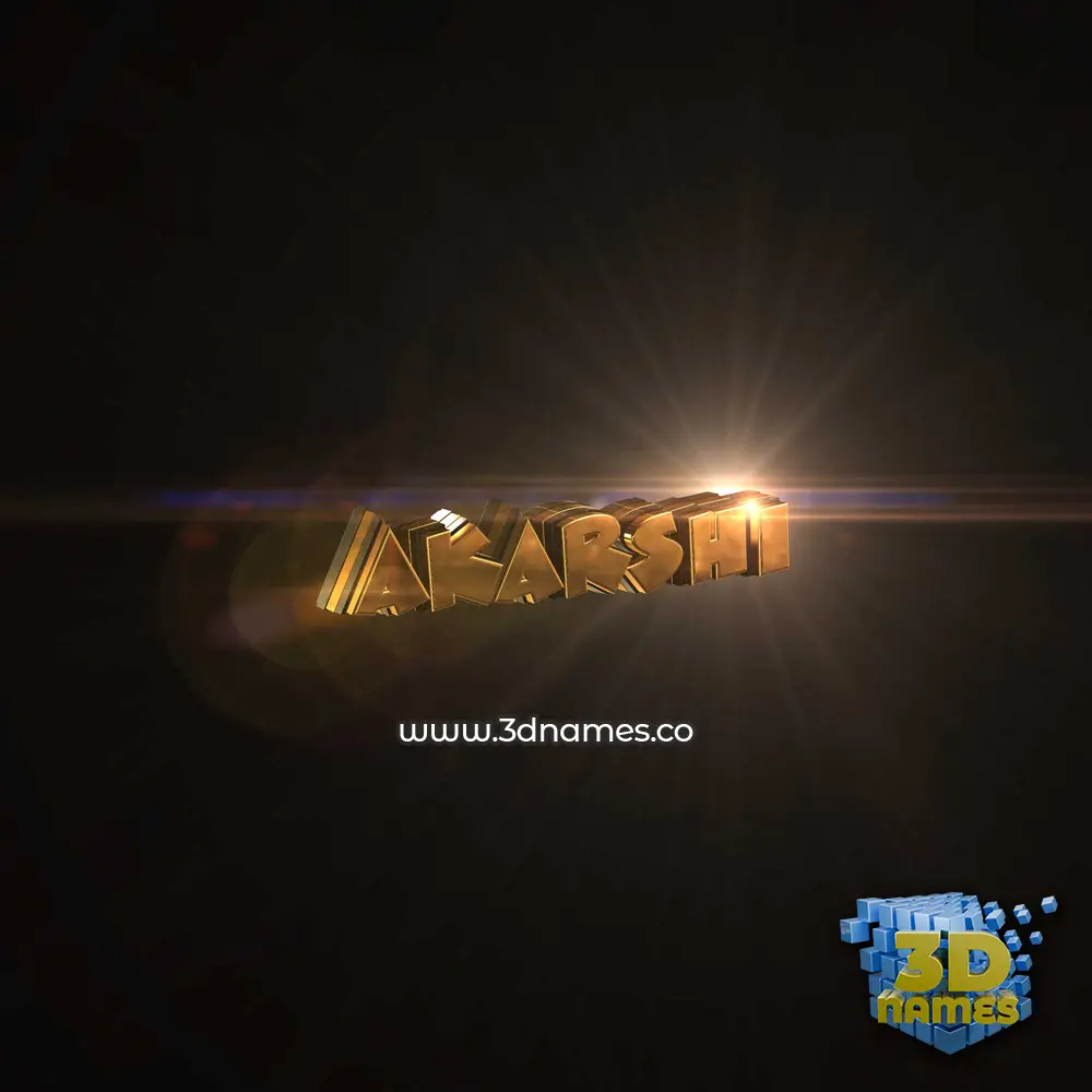 akarshi in Golden Sparkle style - 3D name wallpaper