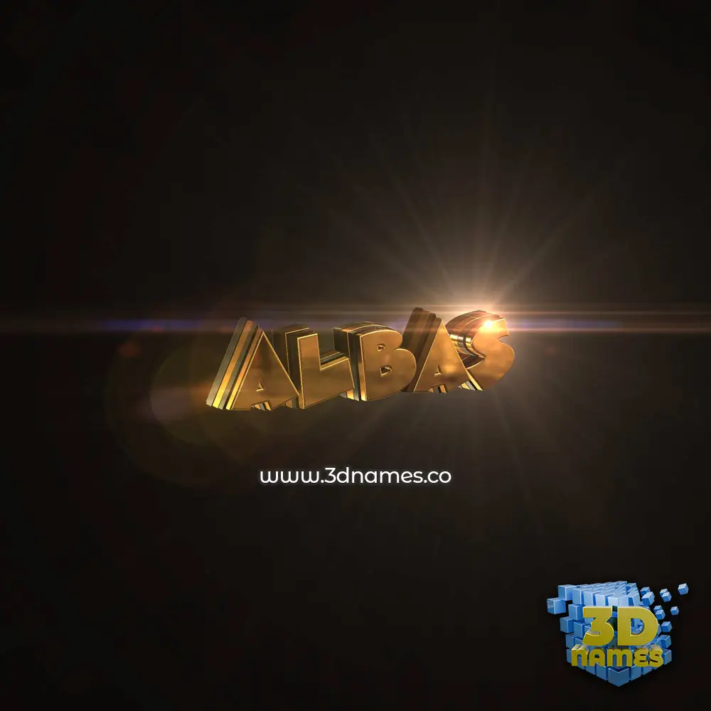 albas in Golden Sparkle style - 3D name wallpaper