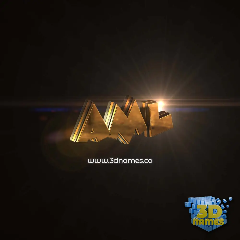 aml in Golden Sparkle style - 3D name wallpaper