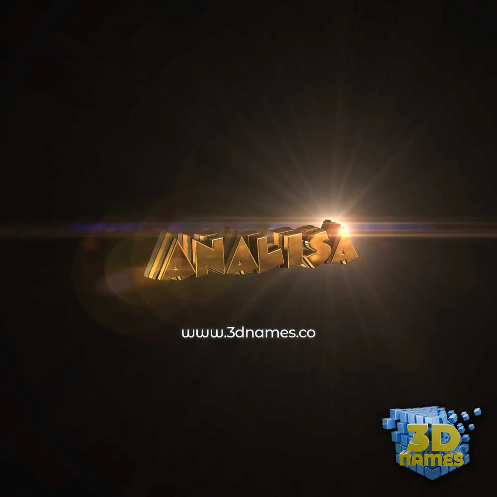 analisa in Golden Sparkle style - 3D name wallpaper