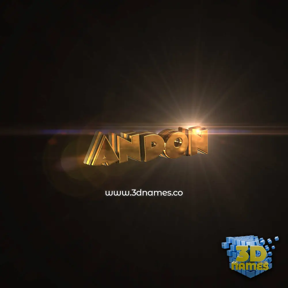 andon in Golden Sparkle style - 3D name wallpaper