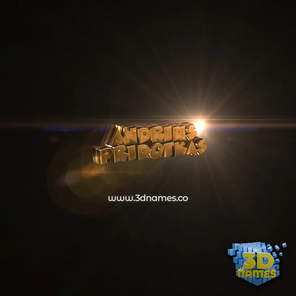 andrius pridotkas in Golden Sparkle style - 3D name wallpaper