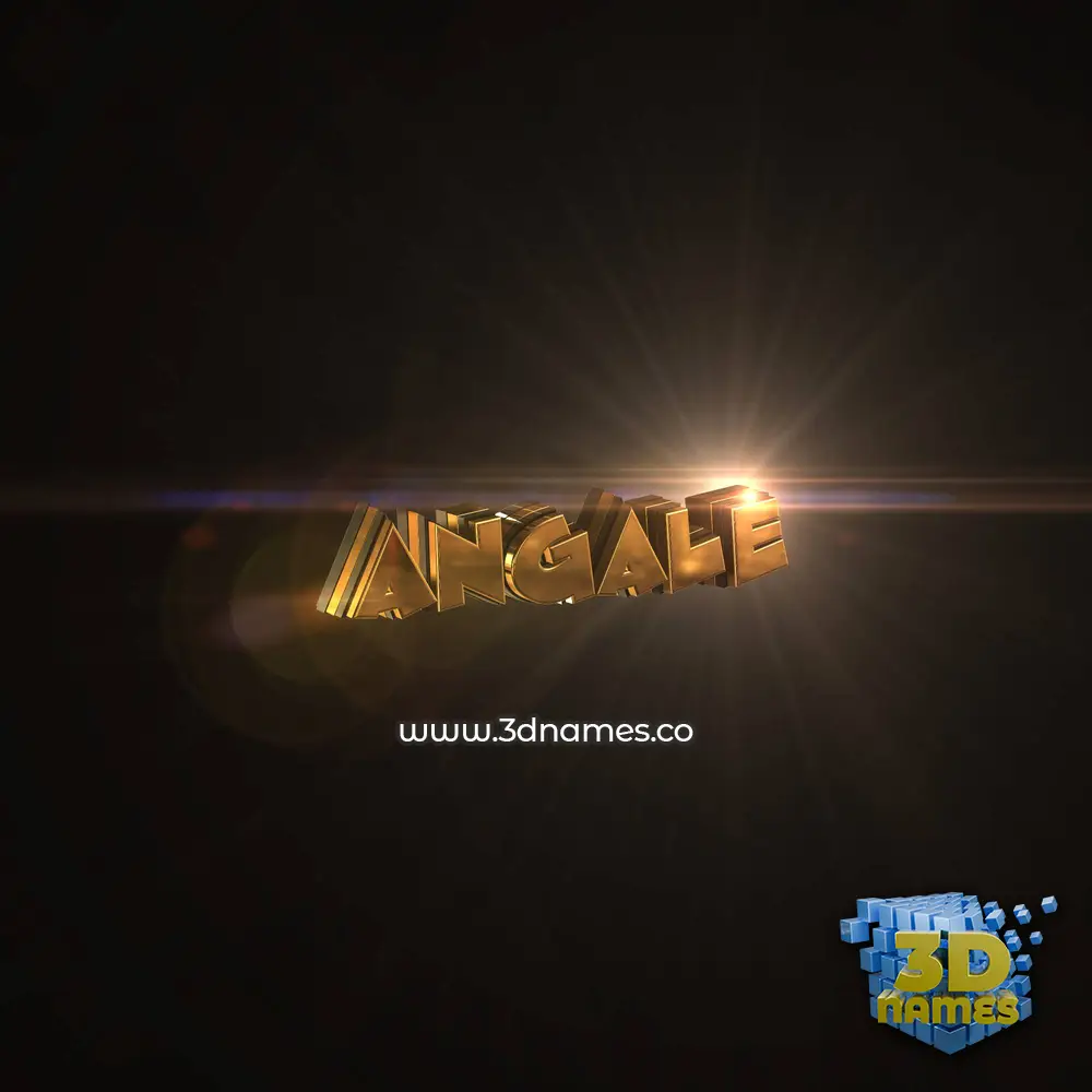 angale in Golden Sparkle style - 3D name wallpaper