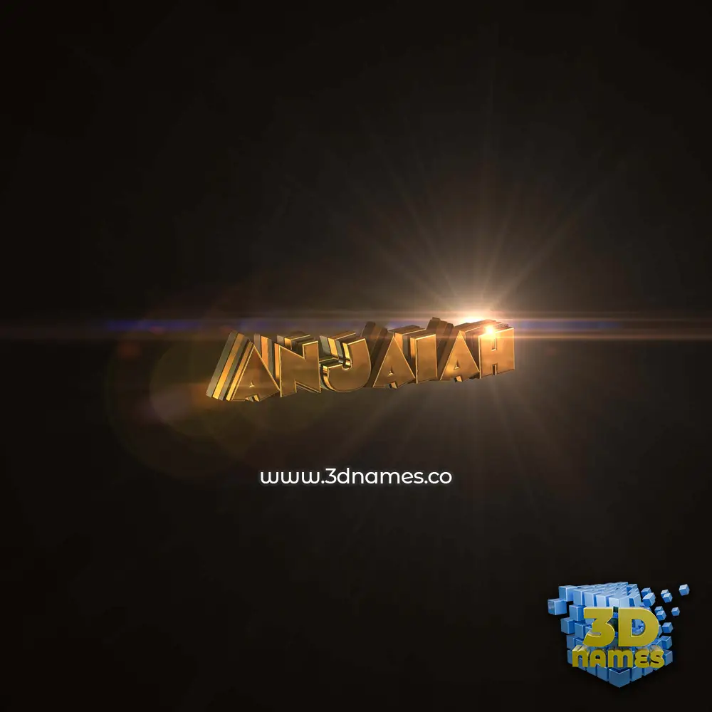 anjaiah in Golden Sparkle style - 3D name wallpaper