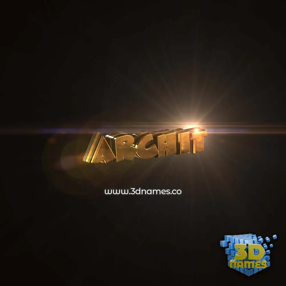 archit in Golden Sparkle style - 3D name wallpaper