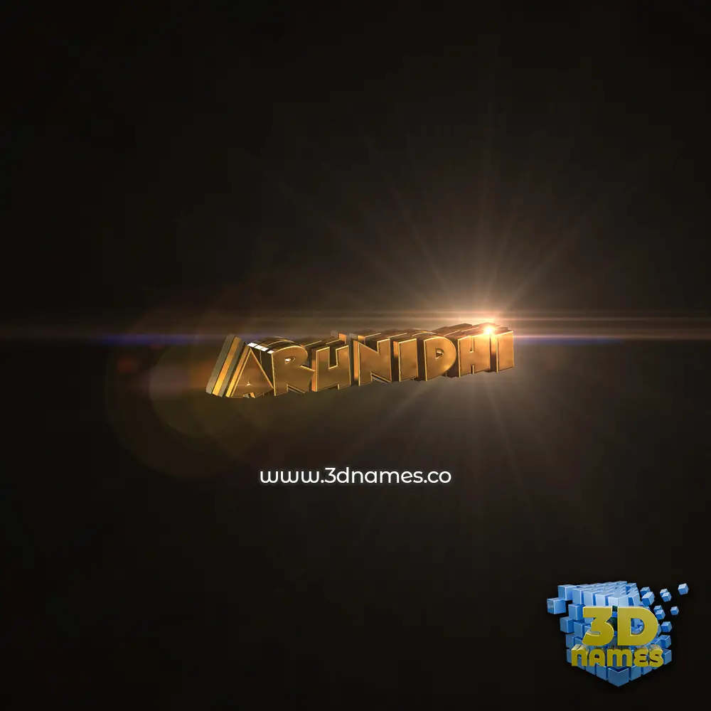 arunidhi in Golden Sparkle style - 3D name wallpaper