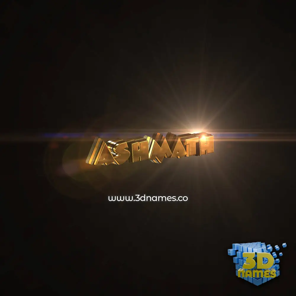 ashmath in Golden Sparkle style - 3D name wallpaper