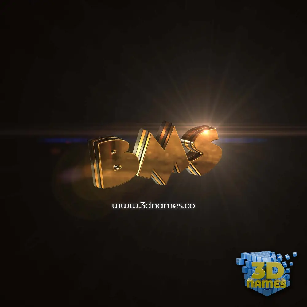 bms in Golden Sparkle style - 3D name wallpaper bms in Golden Sparkle style - 3D name wallpaper
