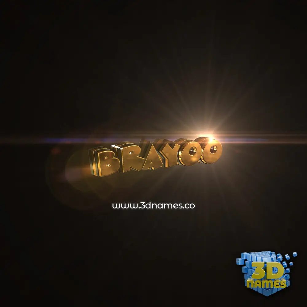 brayoo in Golden Sparkle style - 3D name wallpaper