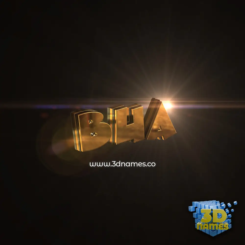 bua in Golden Sparkle style - 3D name wallpaper
